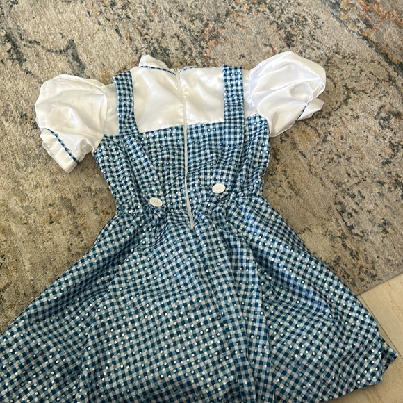 Wizard of Oz blue and white checkered Dorothy costume size medium sparkly - Picture 6 of 7